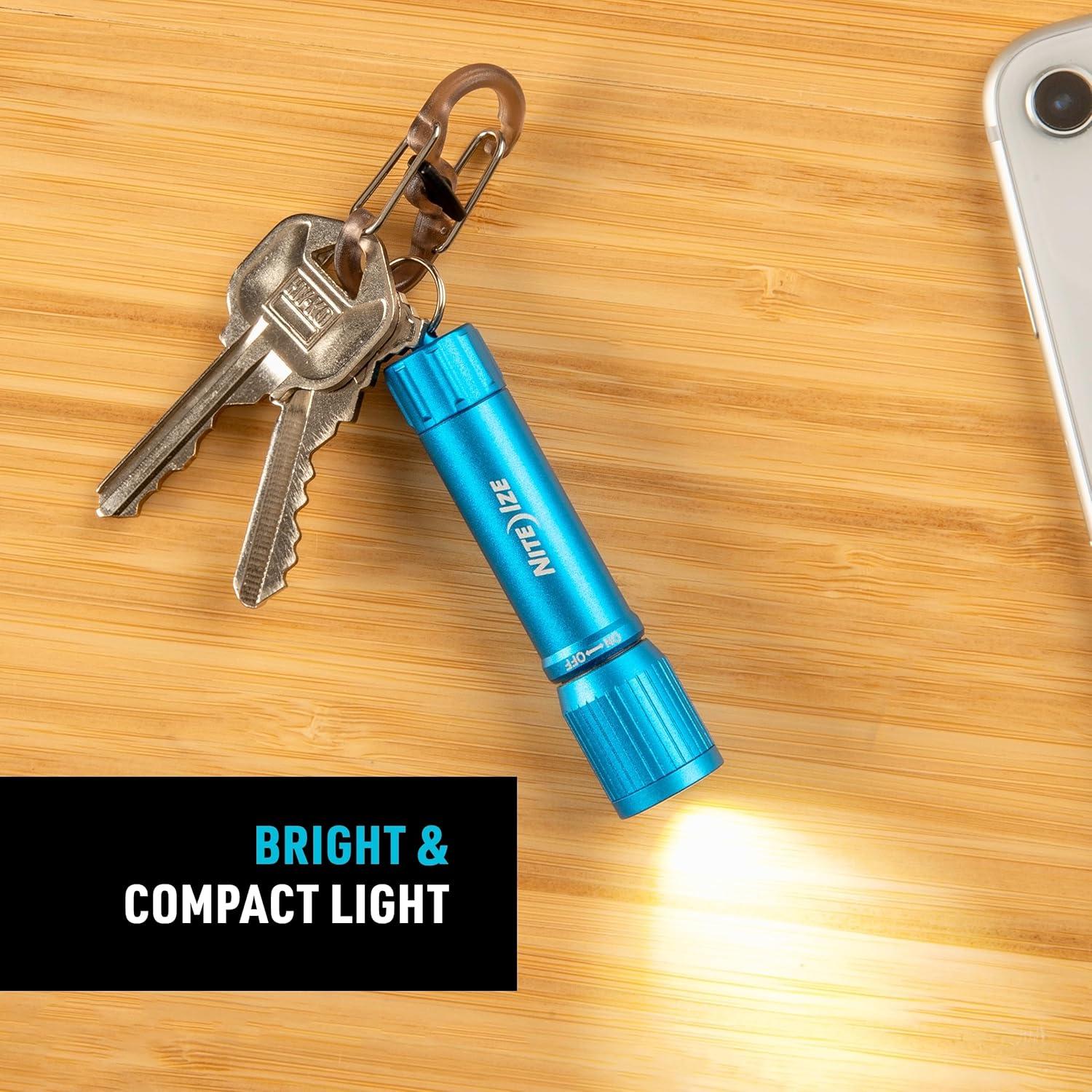 Radiant 100 Keychain Flashlight - Waterproof Mini Keychain Flashlight with Bright 100 Lumen Light - Waterproof Flashlight for Backpacks and Keys - Keychain Flashlight - Blue