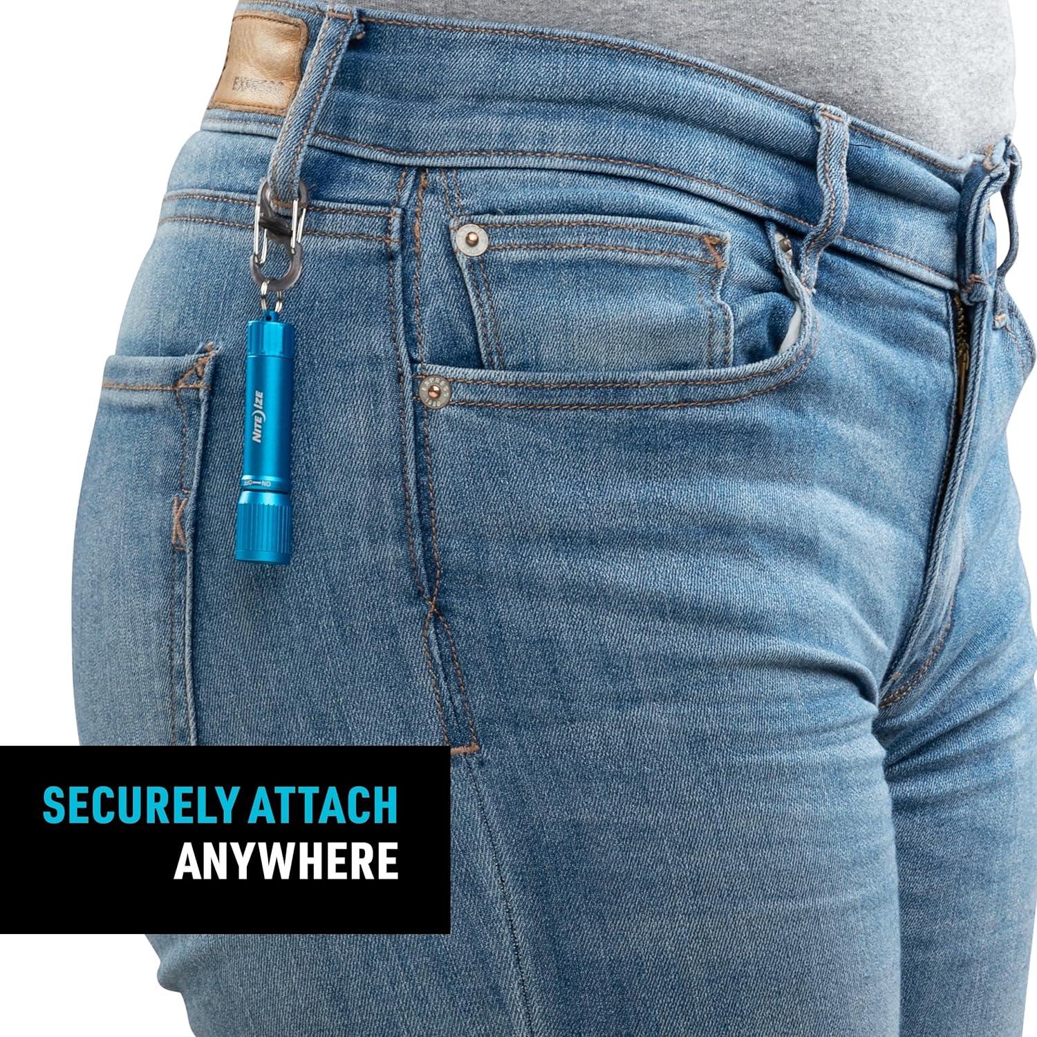 Radiant 100 Keychain Flashlight - Waterproof Mini Keychain Flashlight with Bright 100 Lumen Light - Waterproof Flashlight for Backpacks and Keys - Keychain Flashlight - Blue