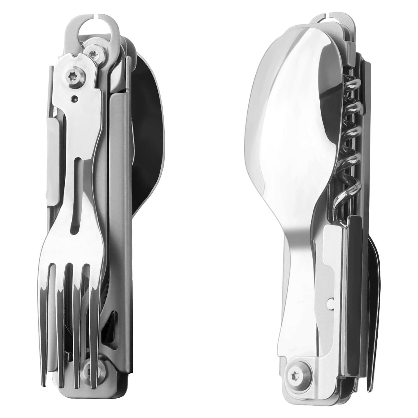 Juego de Utensilios de Camping 5 en 1 Genérico - Acero Inoxidable