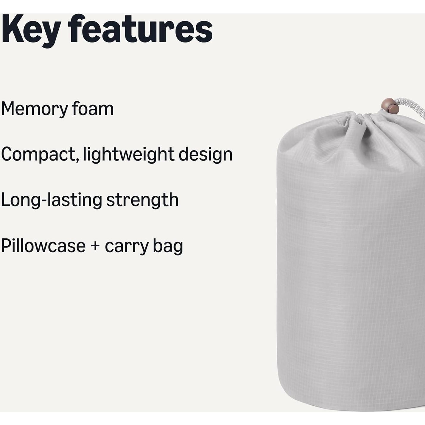 Cojín de Camping Amazon Basics 41.91x24.13x11.94 cm Gris