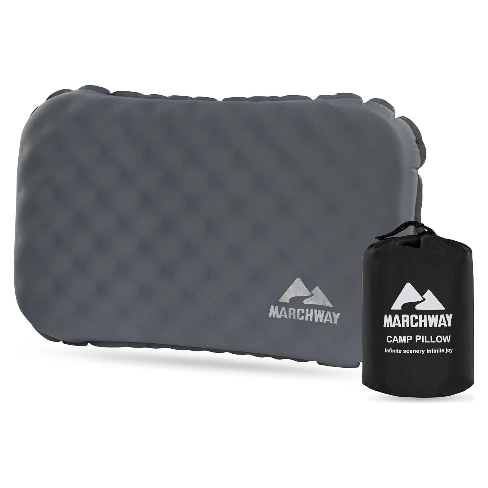 Almohada Inflable MARCHWAY para Camping y Viajes - Gris