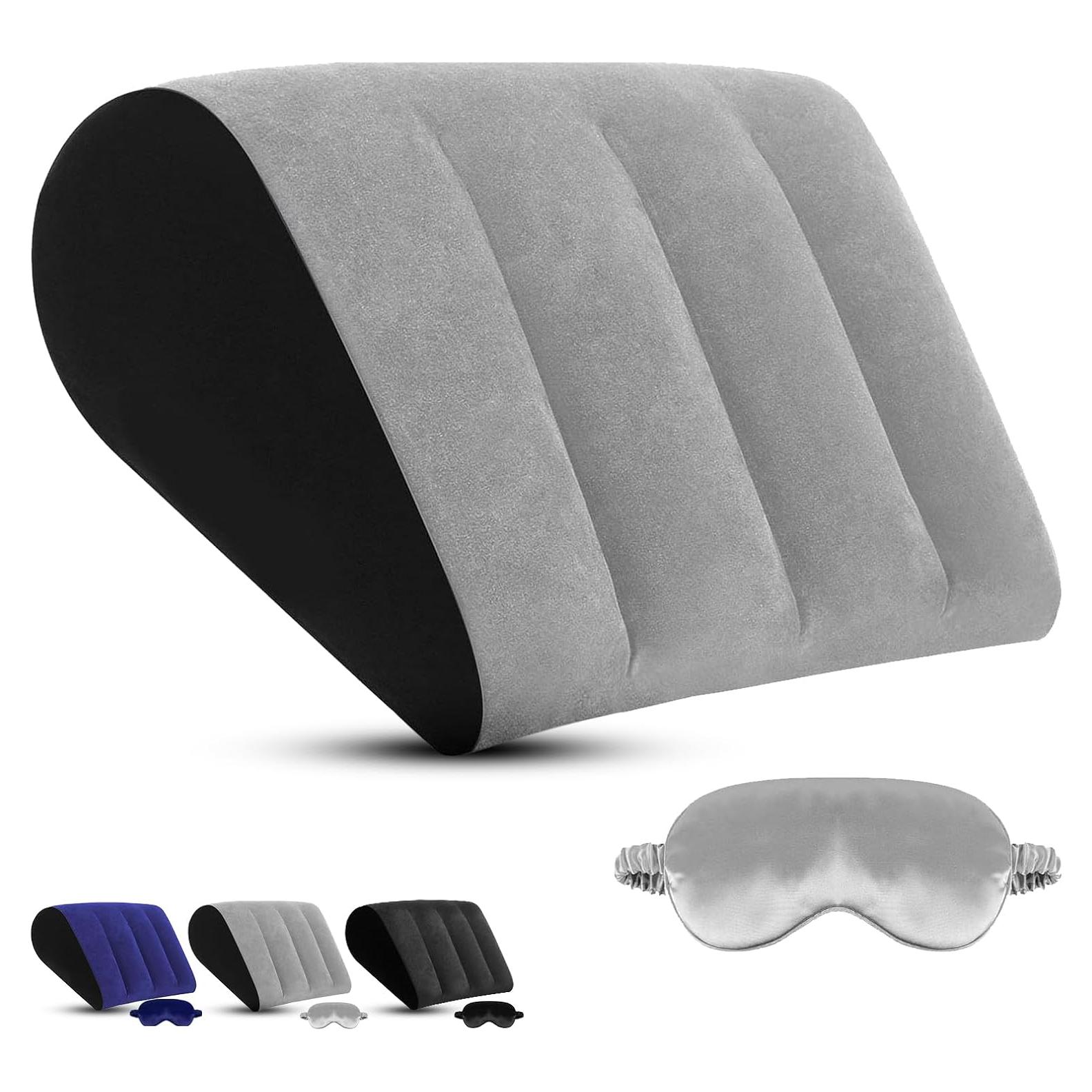 Almohada Wedge Inflable LaClover para Dormir y Viajar - Gris