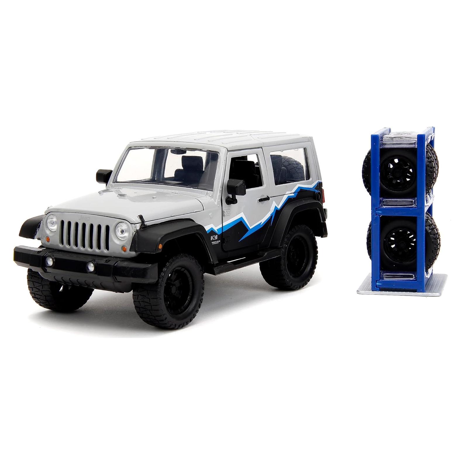 Juguete Die-Cast Jeep Wrangler 2007 Jada Toys 1:24 Gris/Negro