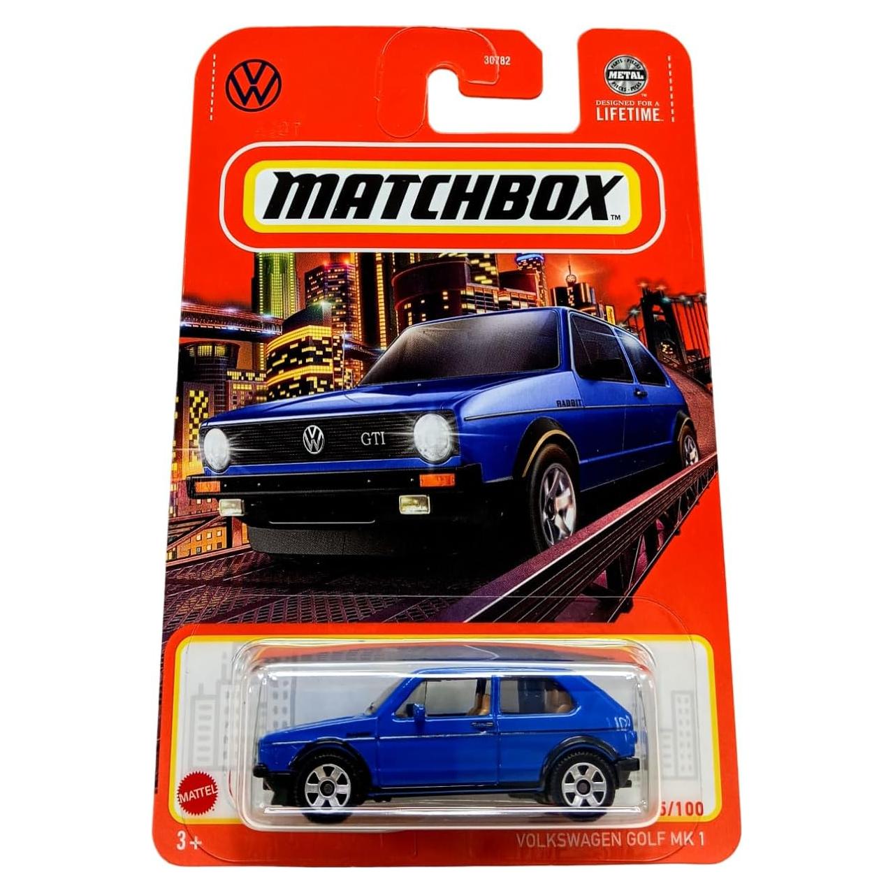 Auto de Juguete Volkswagen Golf MK 1 Azul 1974 Mattel 1:64