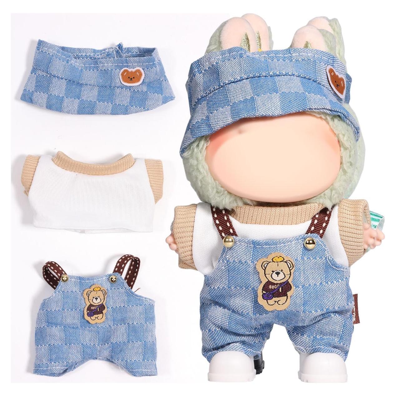 Conjunto de Ropa para Muñeca AICase 17cm 3 Piezas Oso Vaquero