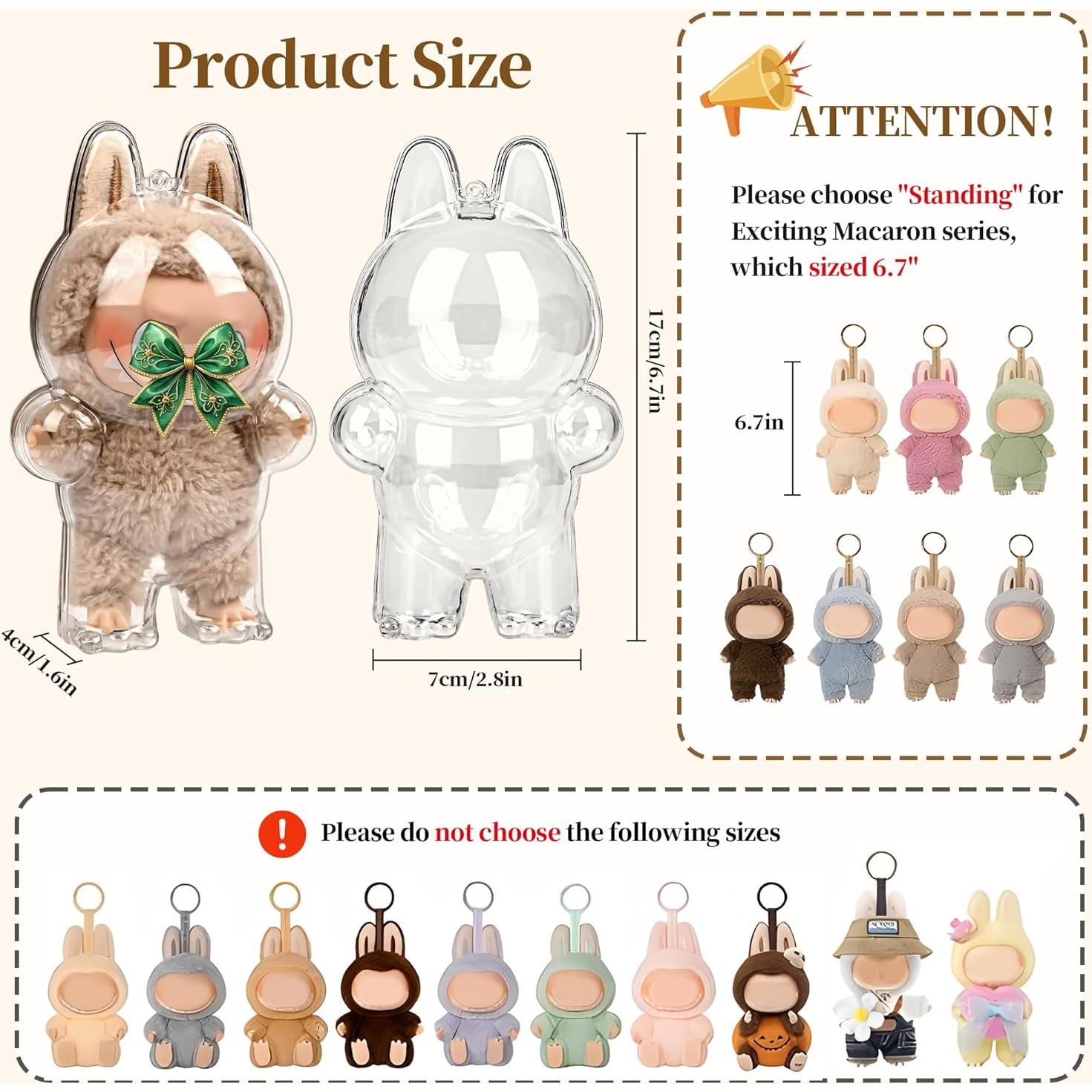 Paquete de 2 Fundas Protectores Transparentes LABUBU 360°