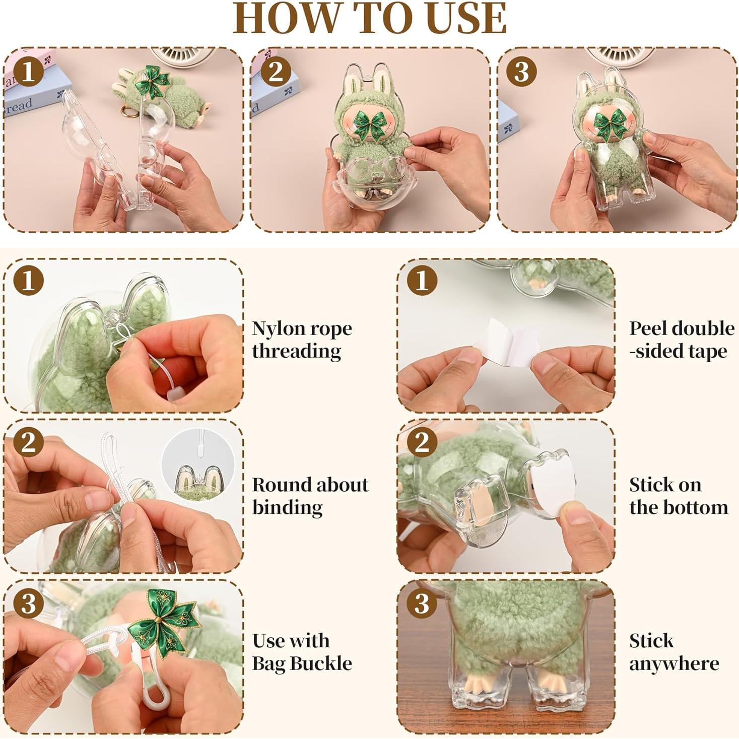 Paquete de 2 Fundas Protectores Transparentes LABUBU 360°