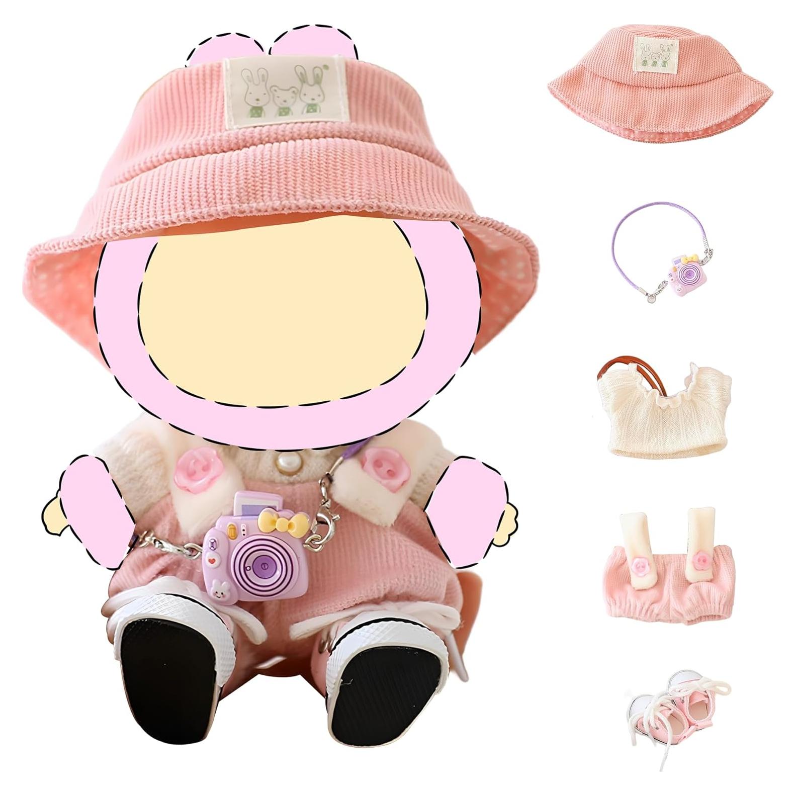 Conjunto de Ropa para Muñeca LaBuBu 4 Piezas Rosa
