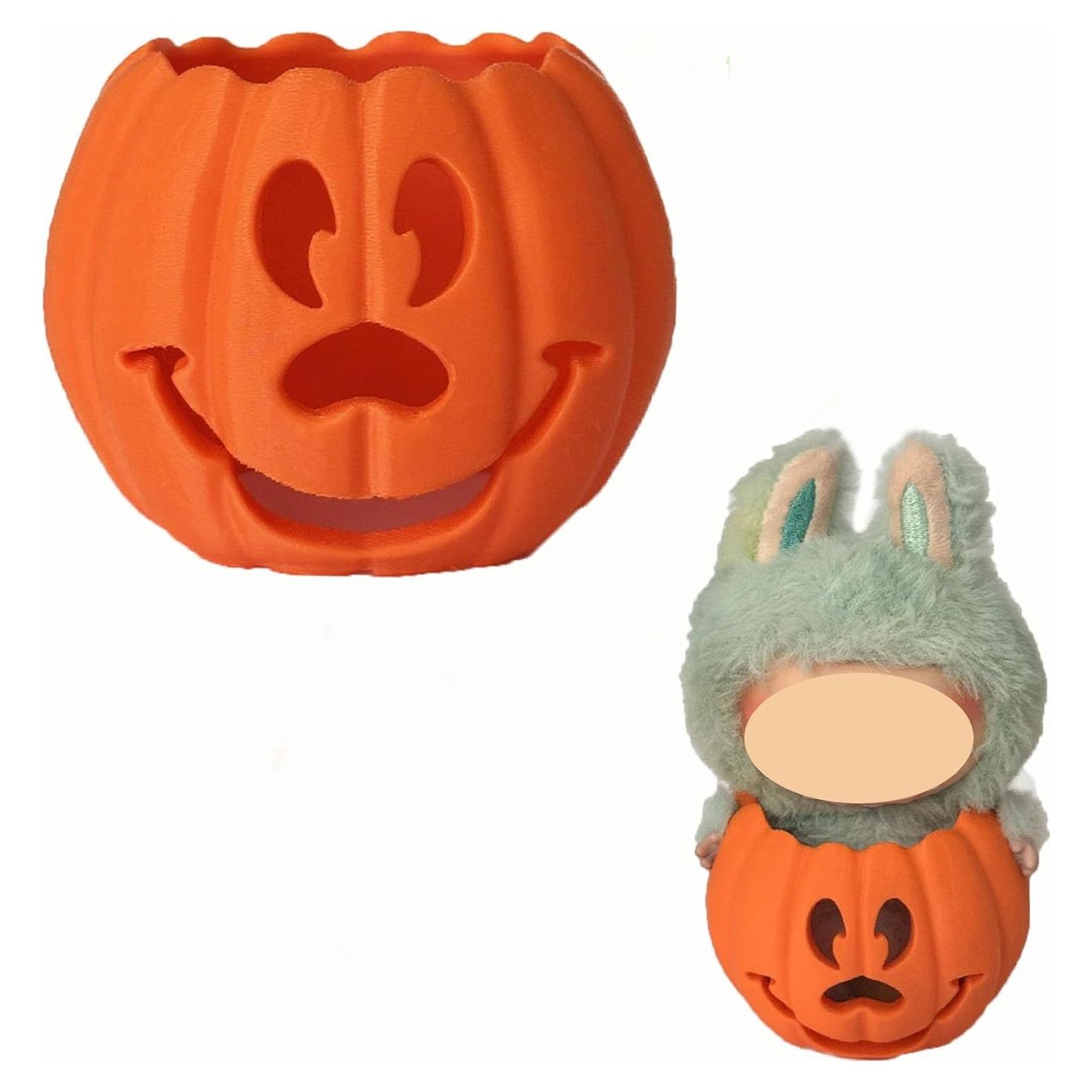 Soporte de Calabaza OUHEER para Figuras Labubu - Decoración Halloween