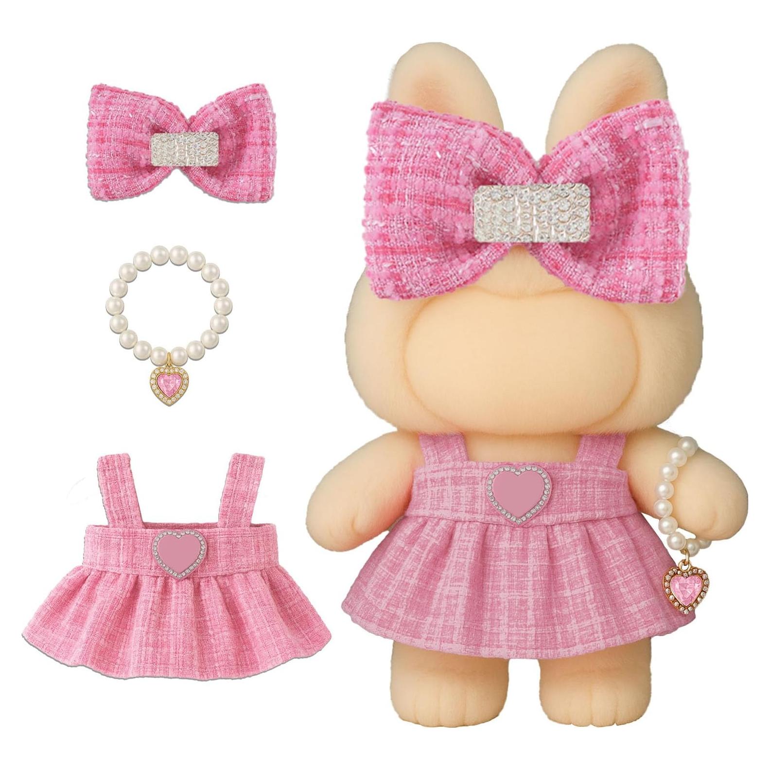 Conjunto de Ropa de Muñeca Rosa Hecho a Mano 17 cm Genovega