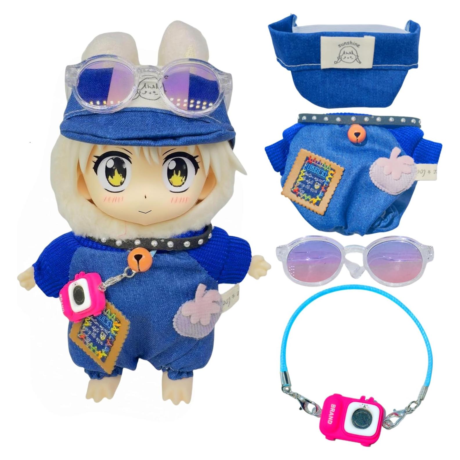 Conjunto de Ropa para Muñeca Labubu VeythKoveo 4 Piezas