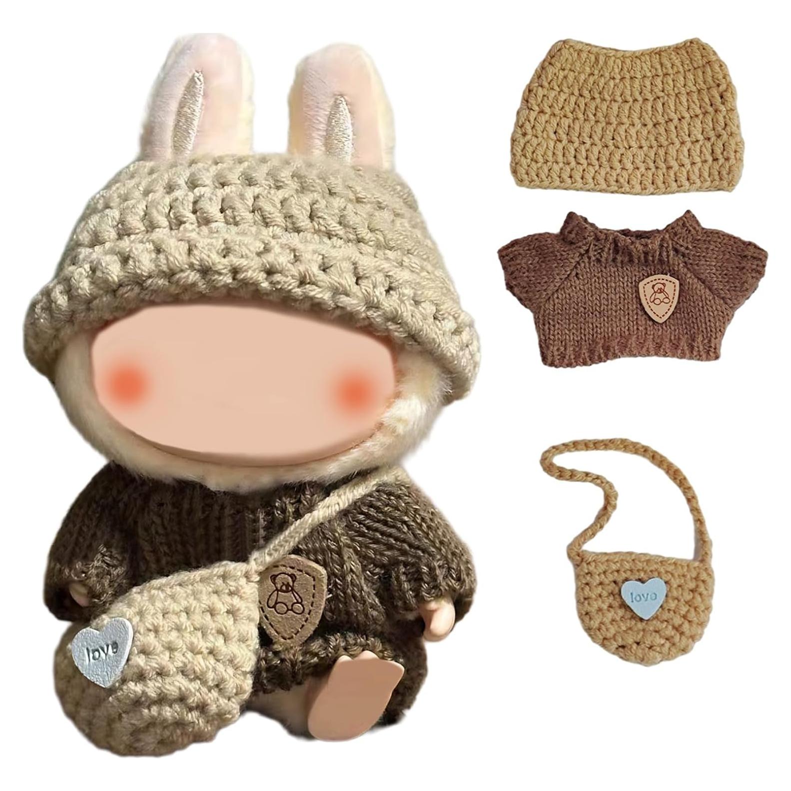 Conjunto de Ropa para Muñeca 17cm Coruja 3 Piezas Hecho a Mano