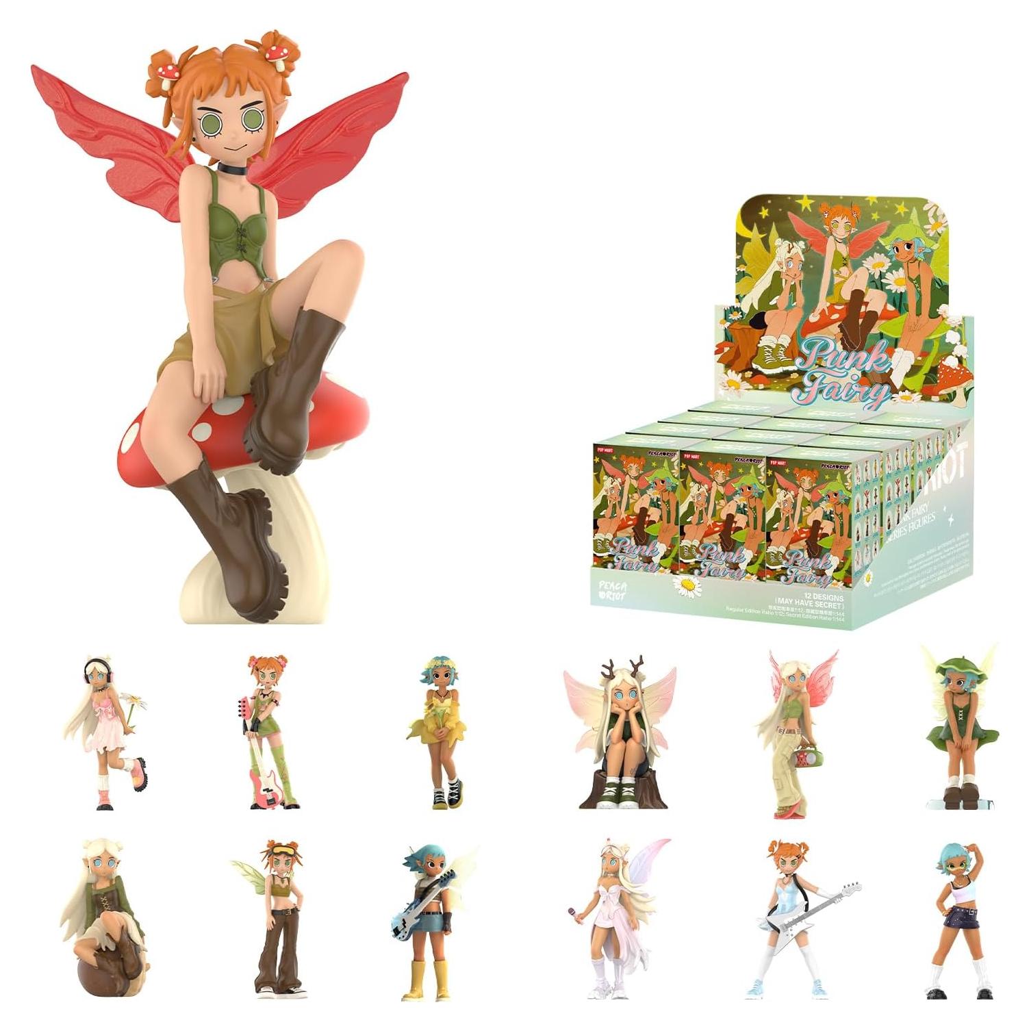 Figuras coleccionables POP MART Peach Riot Punk Fairy - 12 unidades