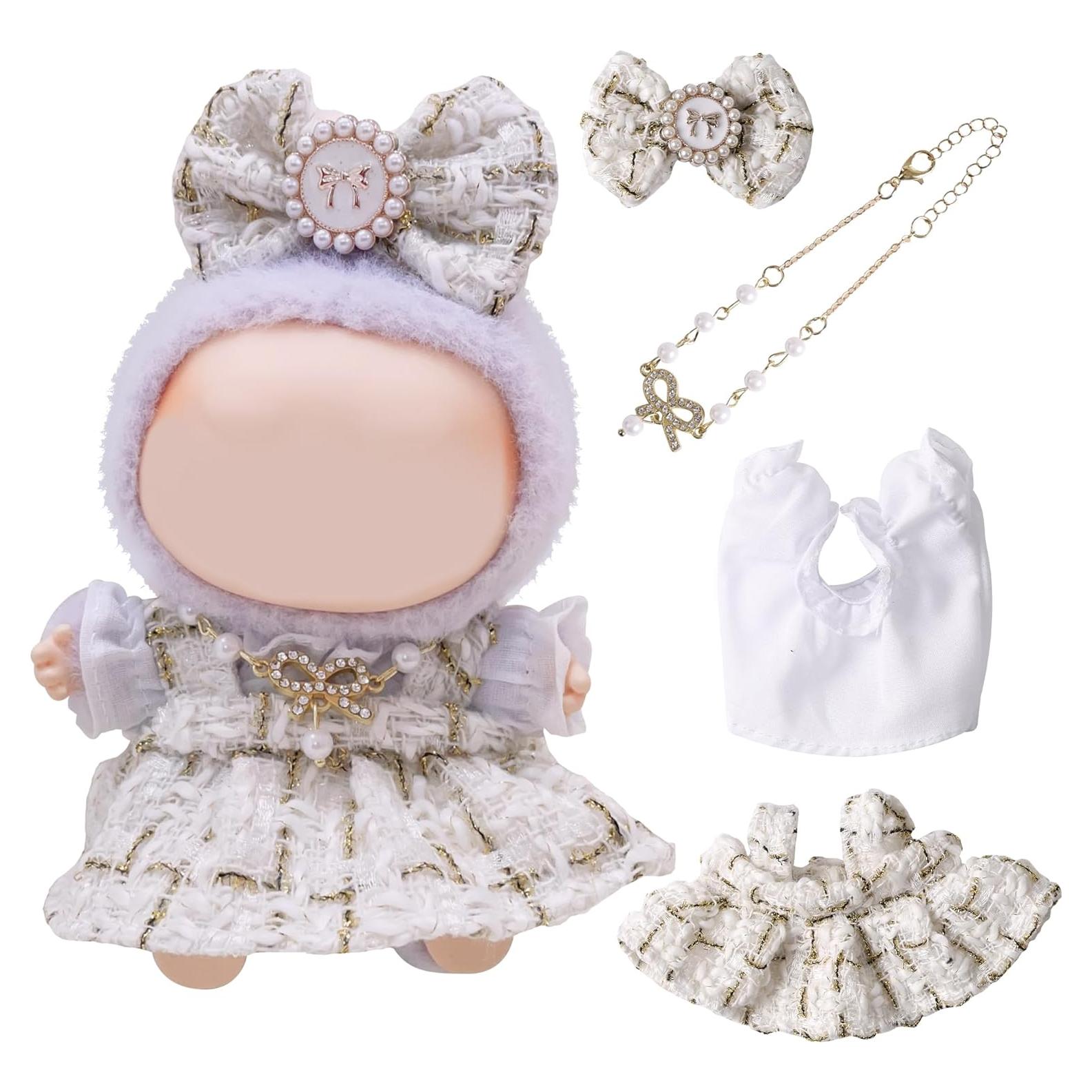 Conjunto de Ropa para Muñecas Labubu 4 Piezas Dorado 17cm