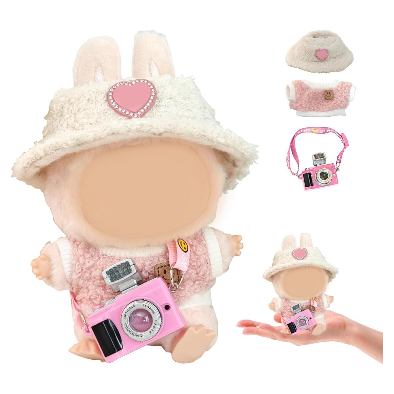 Disfraces de Peluche Rosa con Sombrero y Accesorios - 3 Piezas