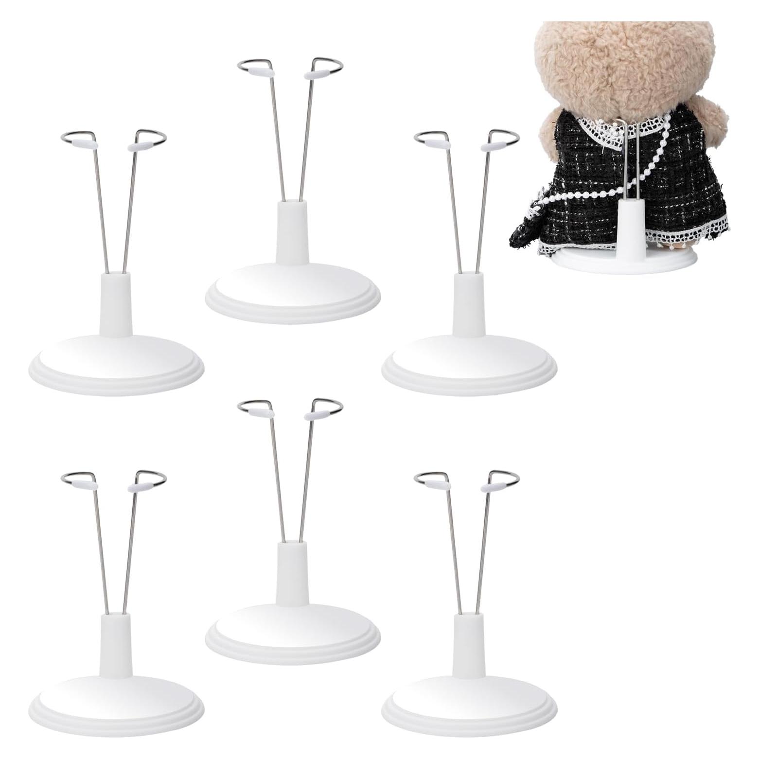 Paquete de 6 Soportes Ajustables para Muñecas 10-20 cm Blanco