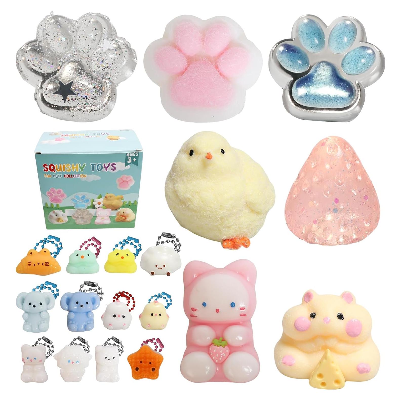 Kit de Juguetes Antiestrés Squishy 19 Piezas - Ideal Niños 4-12 Años
