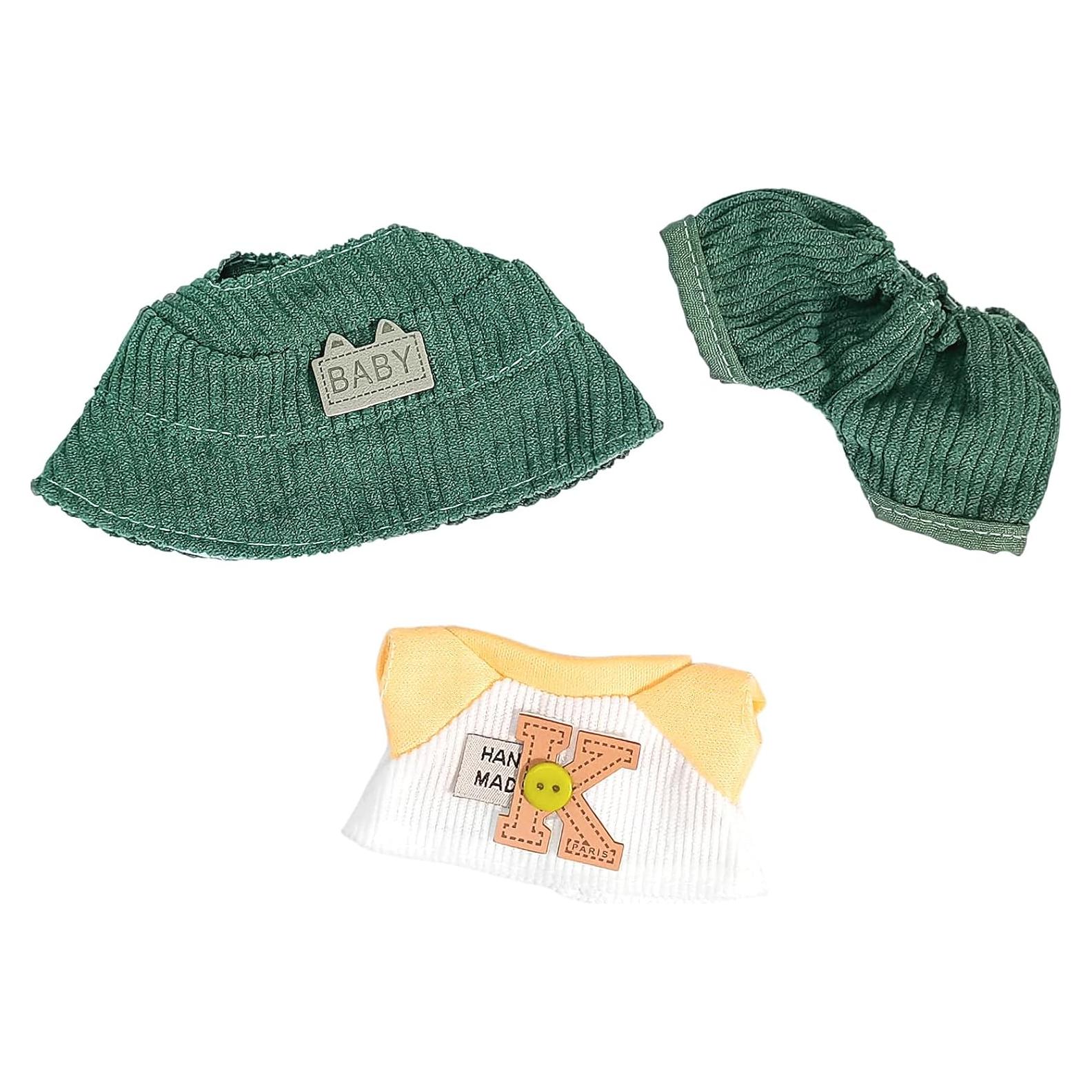 Conjunto de Ropa para Muñecas 17cm - Sombrero y Overoles Verde