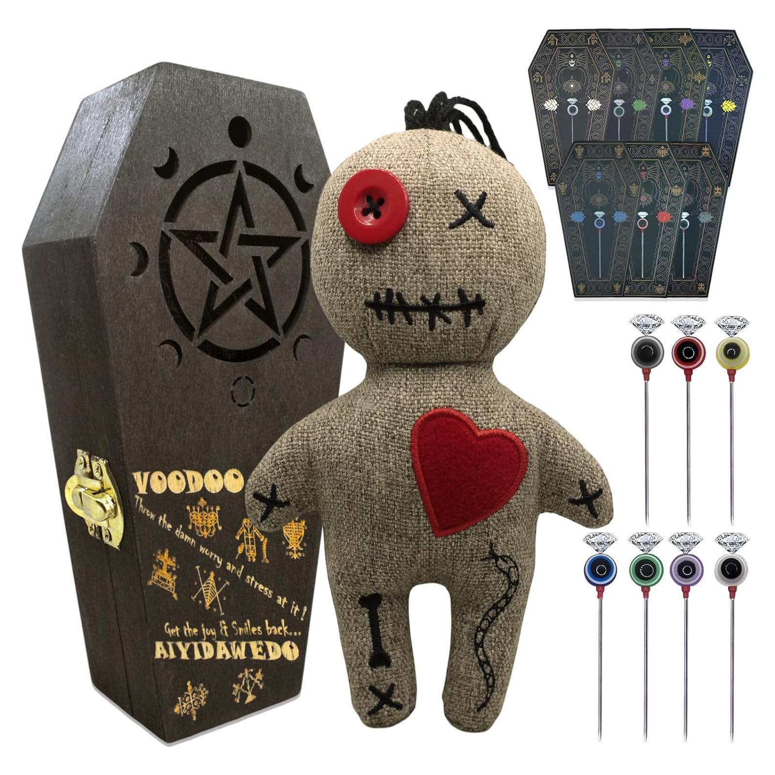 Kit de Muñeca Voodoo Ayidawedo con Tarjetas y Pines - Set Completo