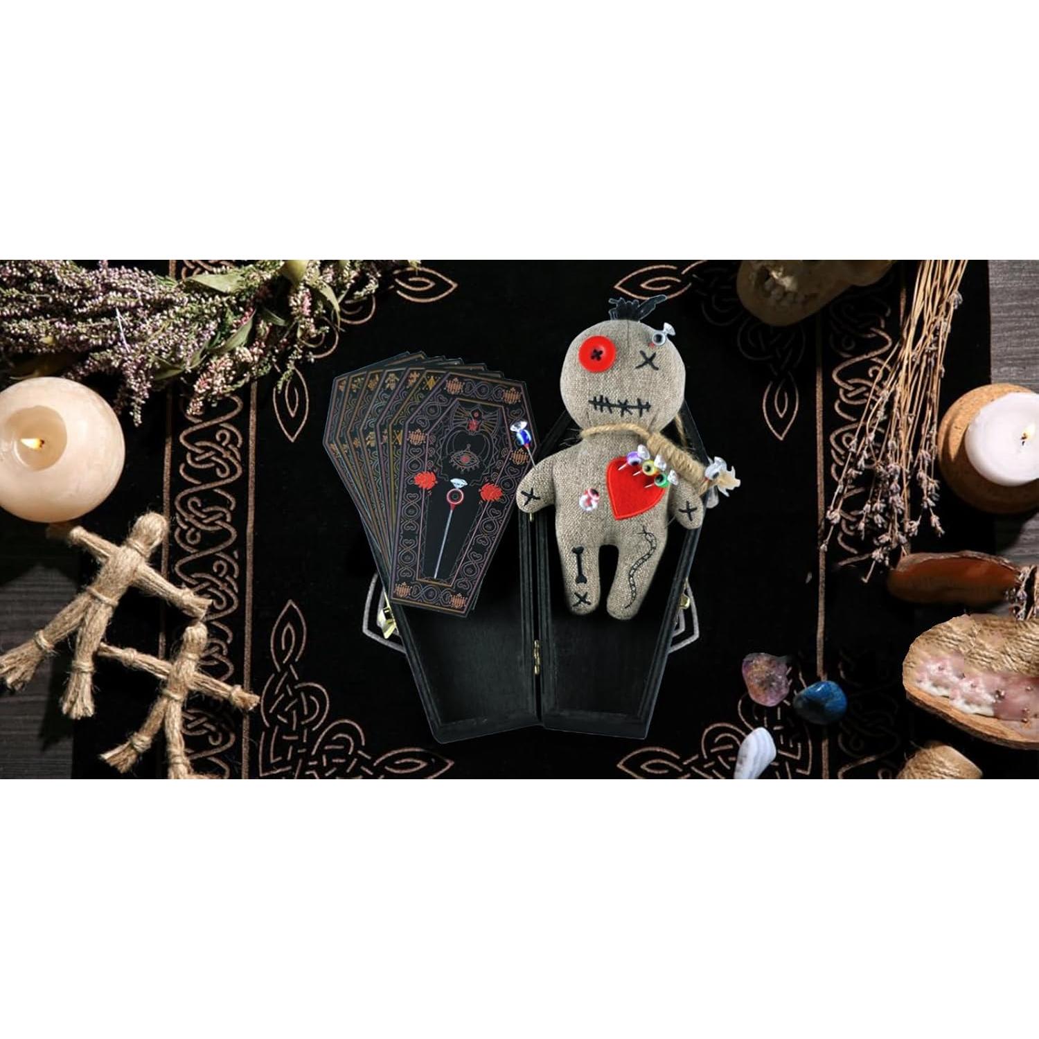 Kit de Muñeca Voodoo Ayidawedo con Tarjetas y Pines - Set Completo