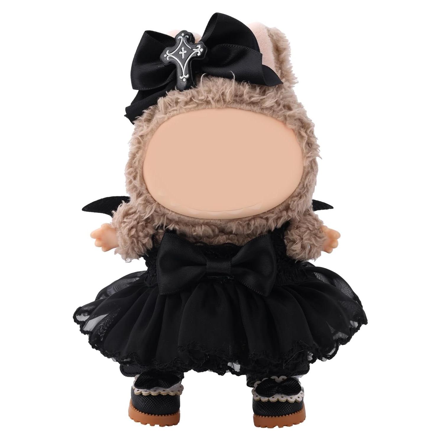 Conjunto de Ropa para Muñecas 15-17cm Tinoaly Halloween Negro