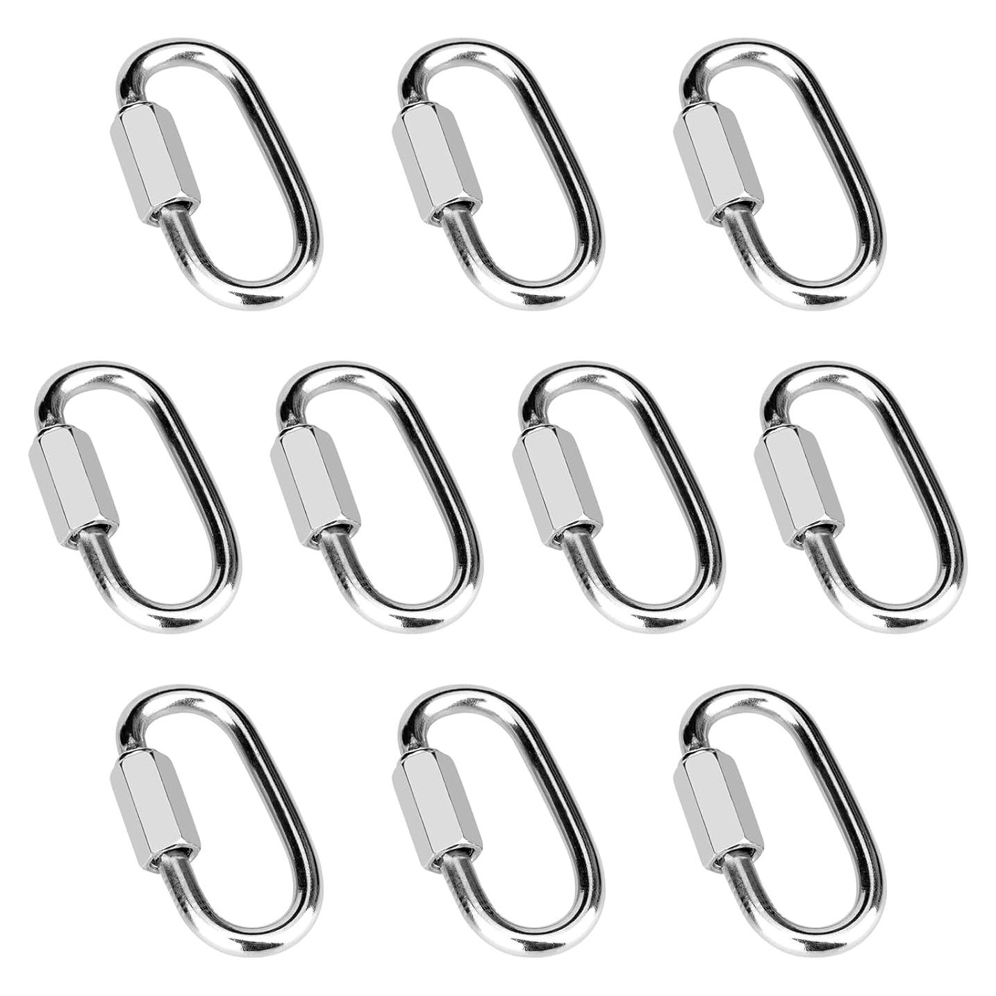 10 Enlaces Rápidos de Cadena Vmuter 3.81 cm Acero Inoxidable 80 kg