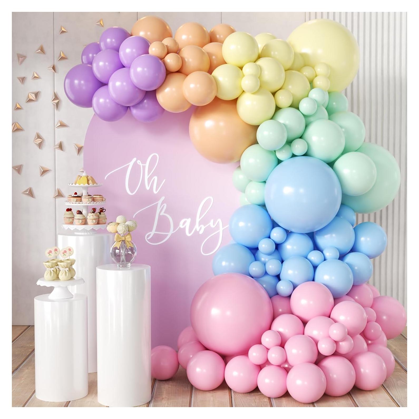 Kit de Arco de Globos Arcoíris Pastel Mebay 155Pcs Decoración Fiesta