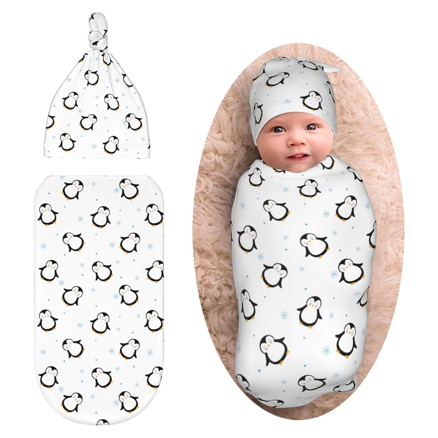 Manta de Envuelo para Bebés Recien Nacidos Pingüino 52.8x29cm