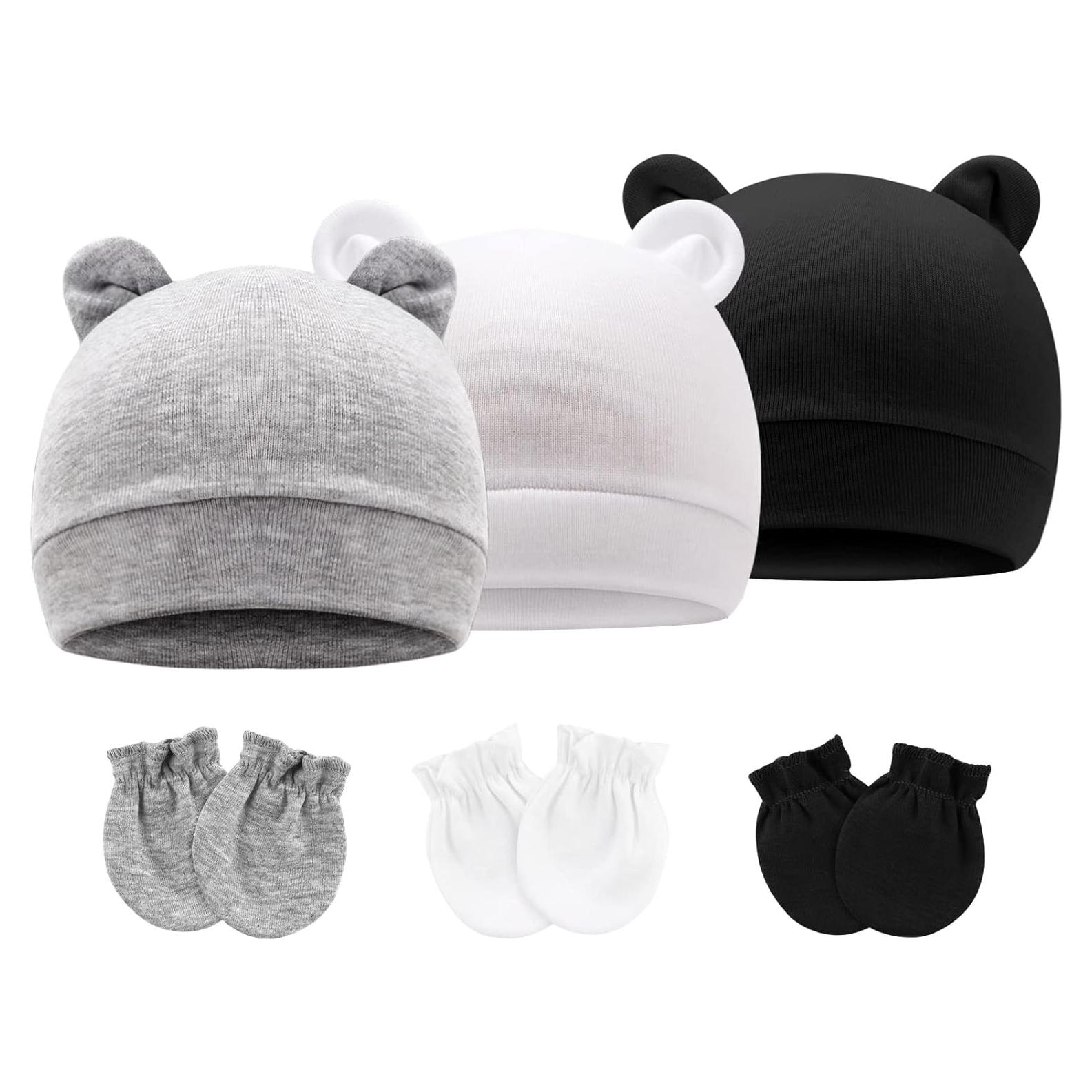 Conjunto Gorras y Manoplas BQUBO Bebés Algodón 0-6 Meses