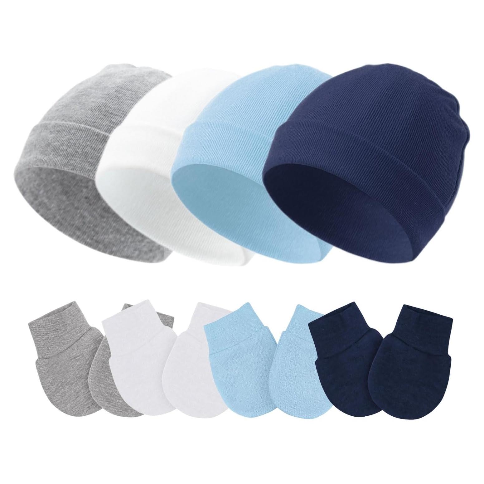 Conjunto Gorro y Manoplas Bebé Algodón Suave 0-6 Meses