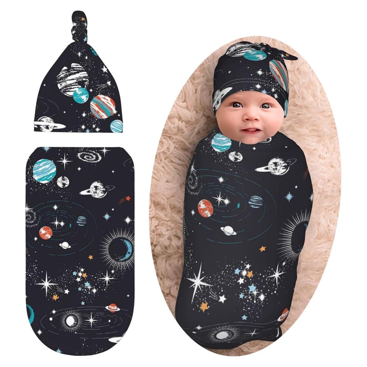 Conjunto Manta y Gorro Osvbs Galaxy para Bebé 29x53 cm