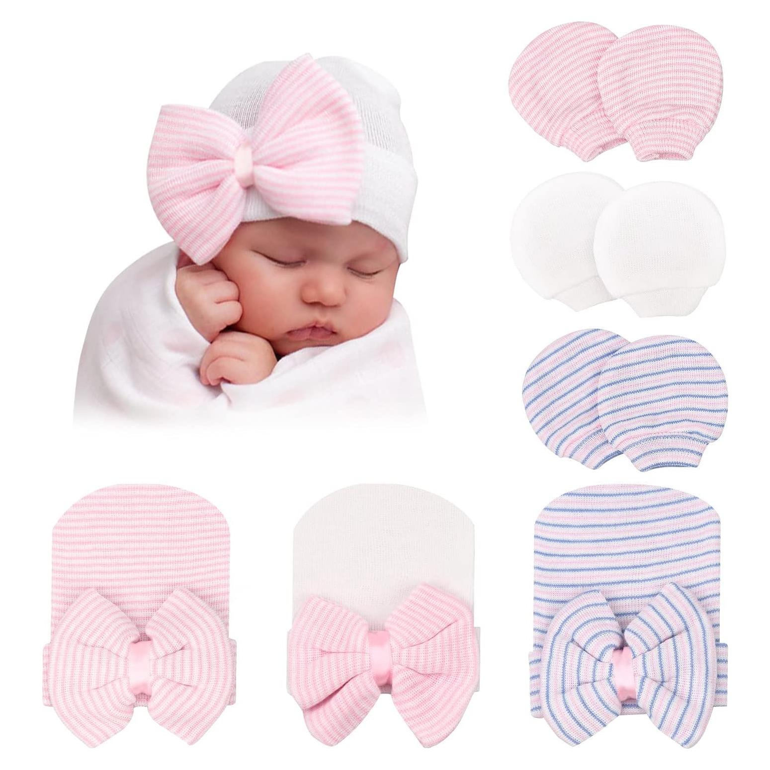 Gorros y Manoplas DRESHOW para Recién Nacidos 0-3 Meses