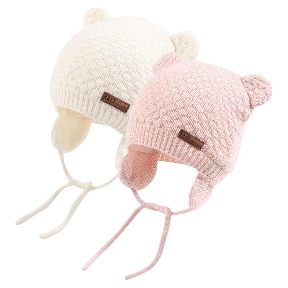 Gorra Beanie para Bebé XIAOHAWANG Oso con Orejeras Cálida