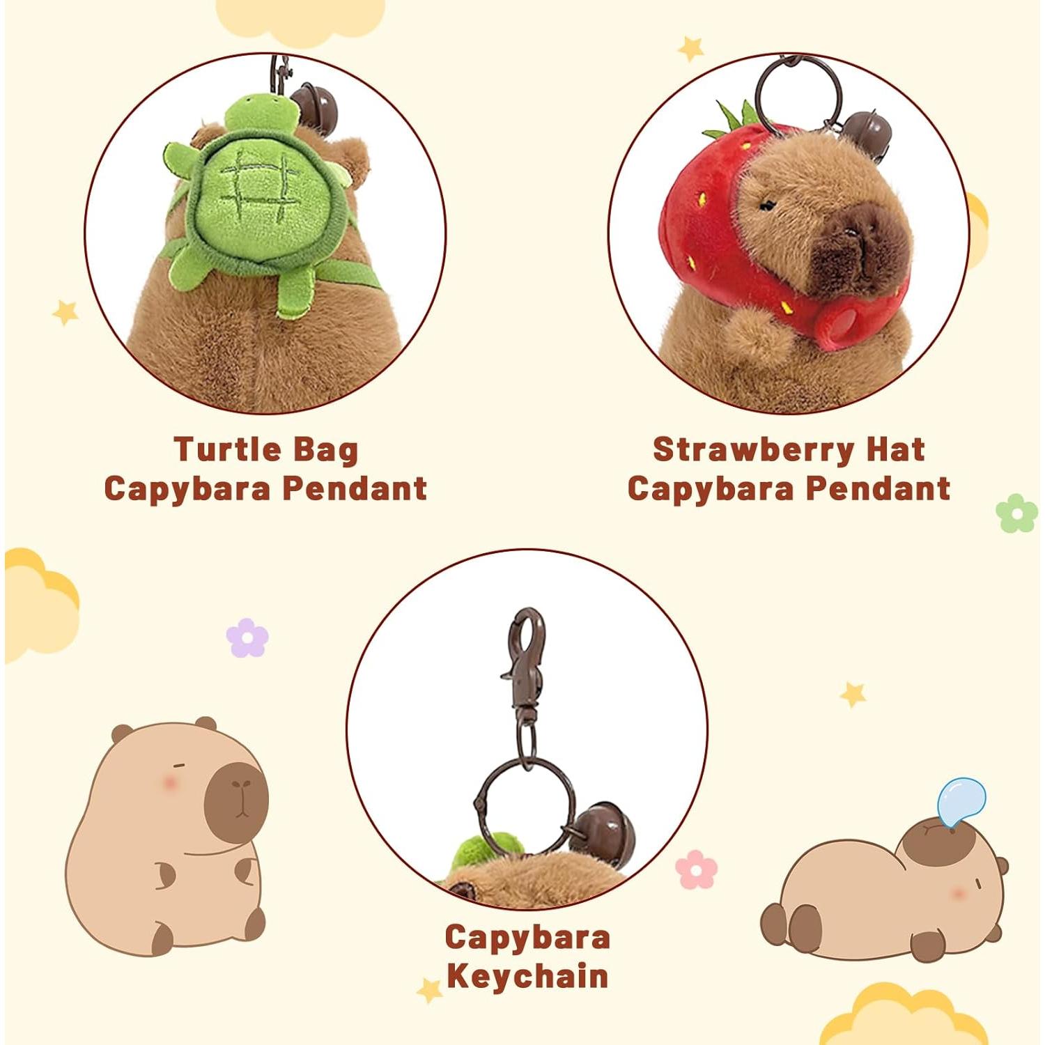 Llavero de Peluche Capibara Adorlynetty 12 cm Suave