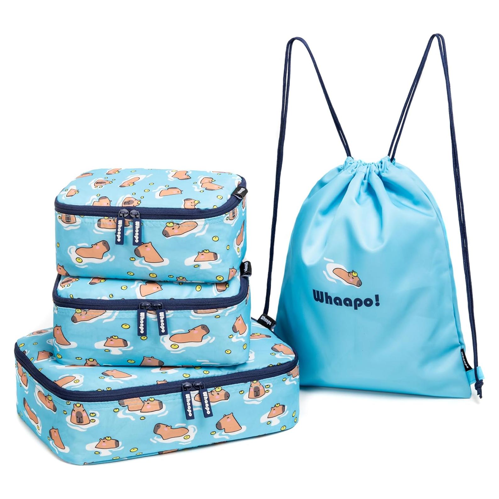 Set de 4 Cubos de Embalaje Whaapo Capibara - Organizador de Viaje