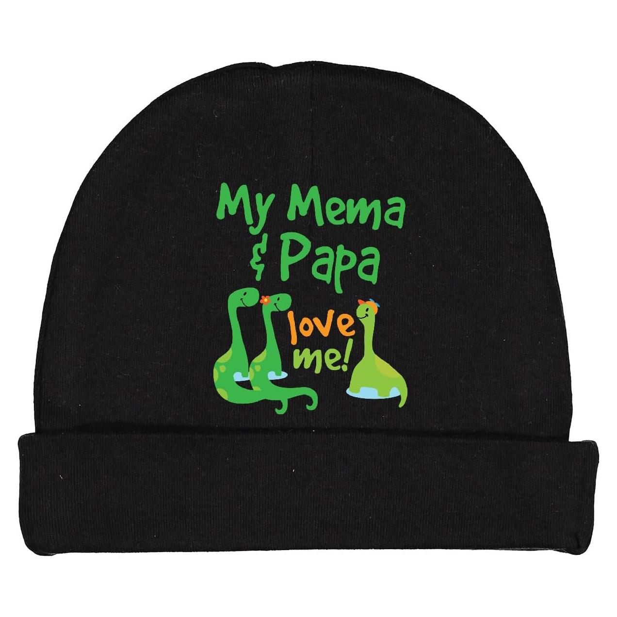Gorro de Bebé Dinosaurio Mema y Papa 100% Algodón Negro