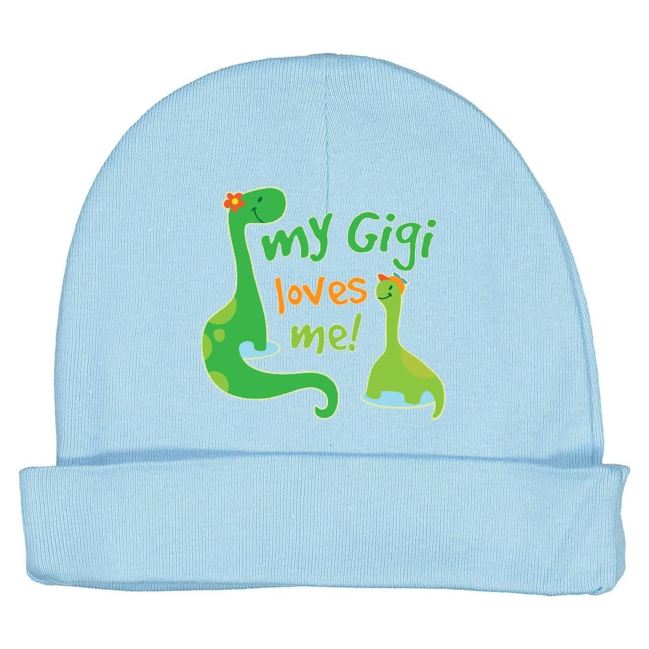 Gorra Beanie Bebé Gigi Me Ama Dinosaurio Azul Claro