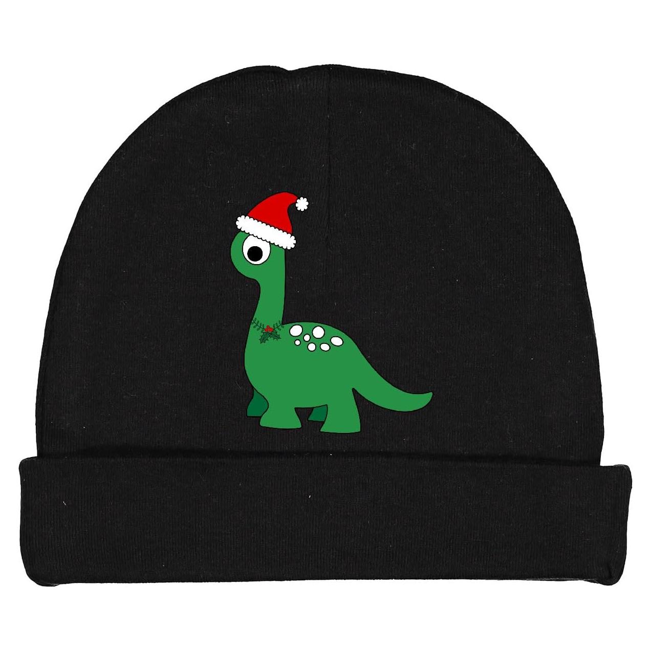 Gorro de bebé navideño Inktastic con dinosaurio y Santa