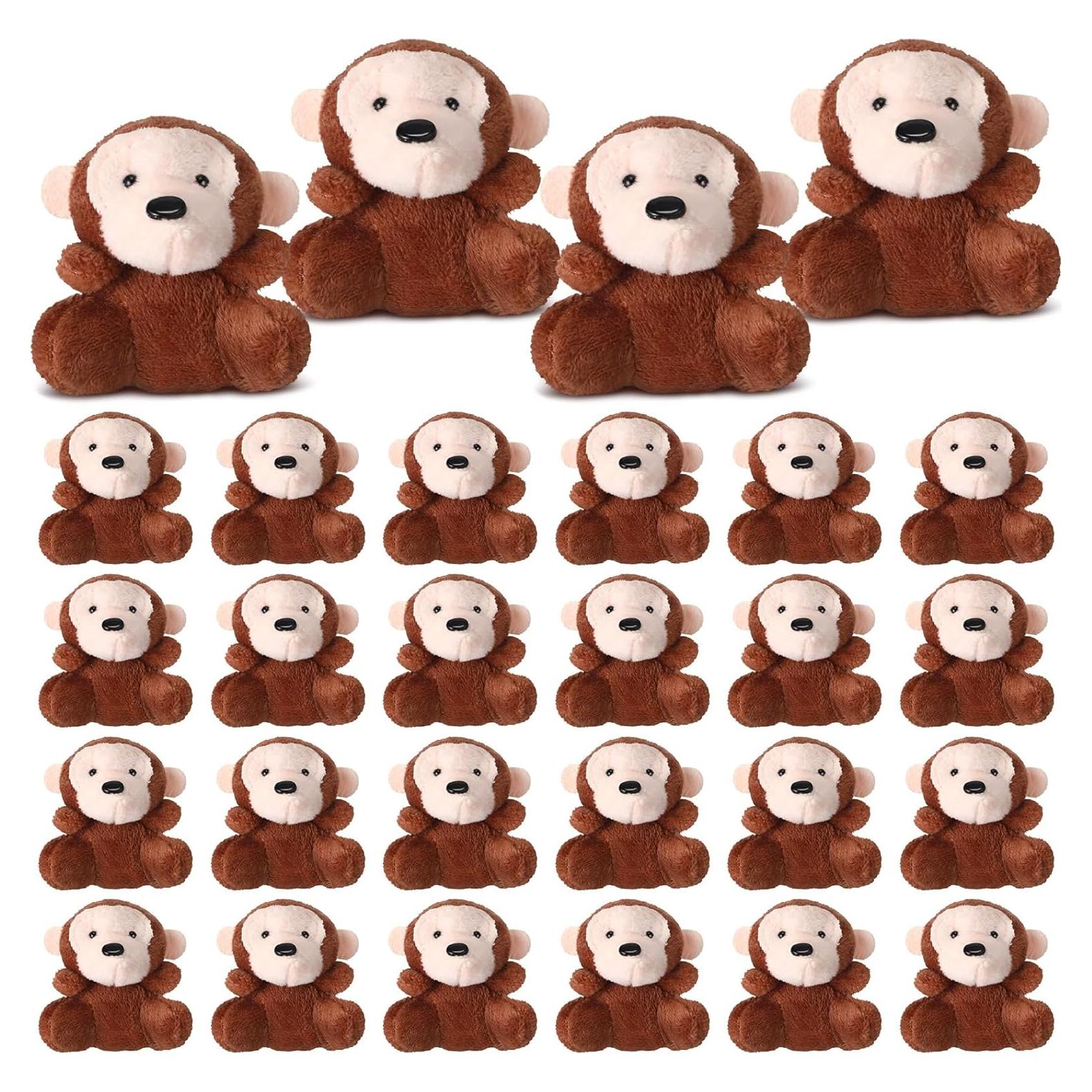 30 Mini Monos de Peluche Shappy para Fiesta y Decoración