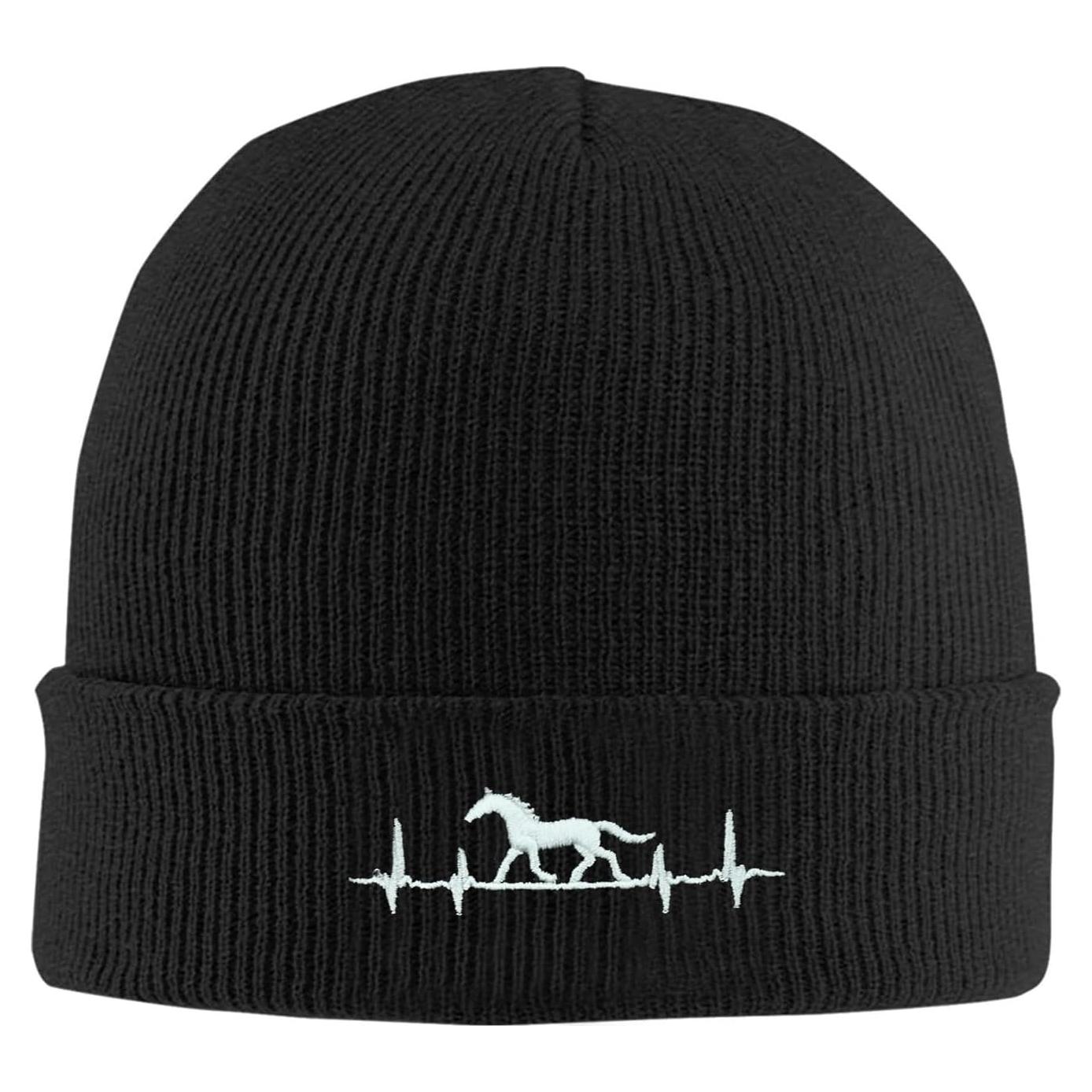 Gorro de Punto Bordado Unisex Athjunss - Negro 18x30 cm