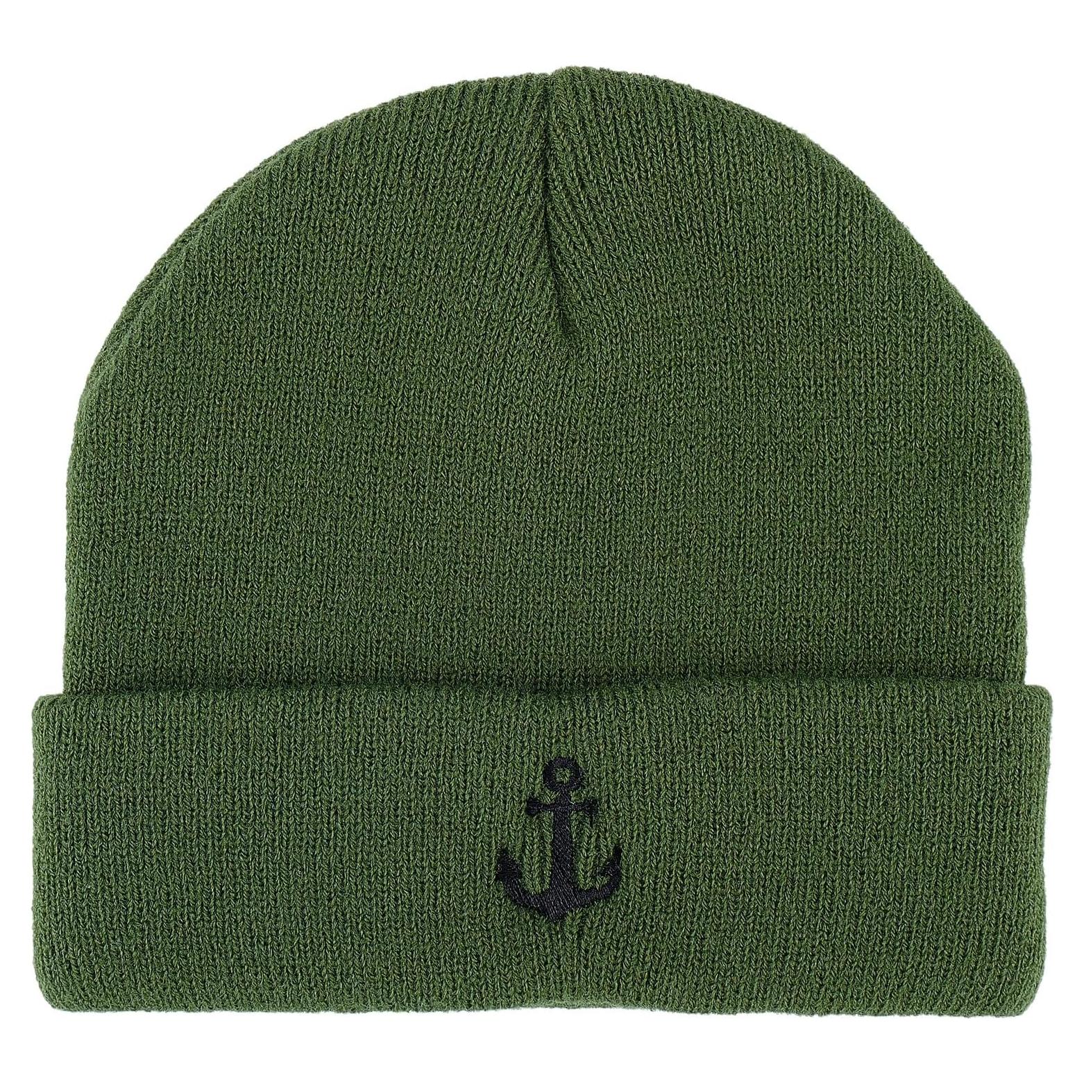 Gorro Beanie de Invierno para Bebé 0-6 Meses Ancla Verde