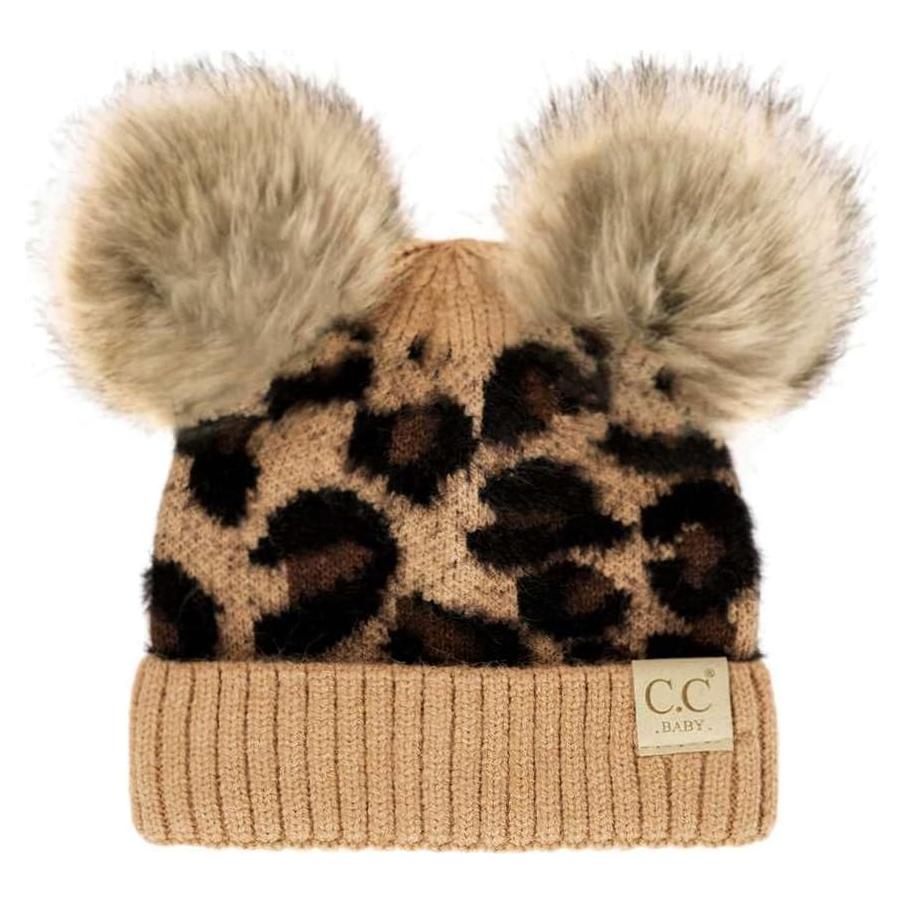 Gorro de Punto Trenzado C.C para Niñas con Pom Pom Sintético