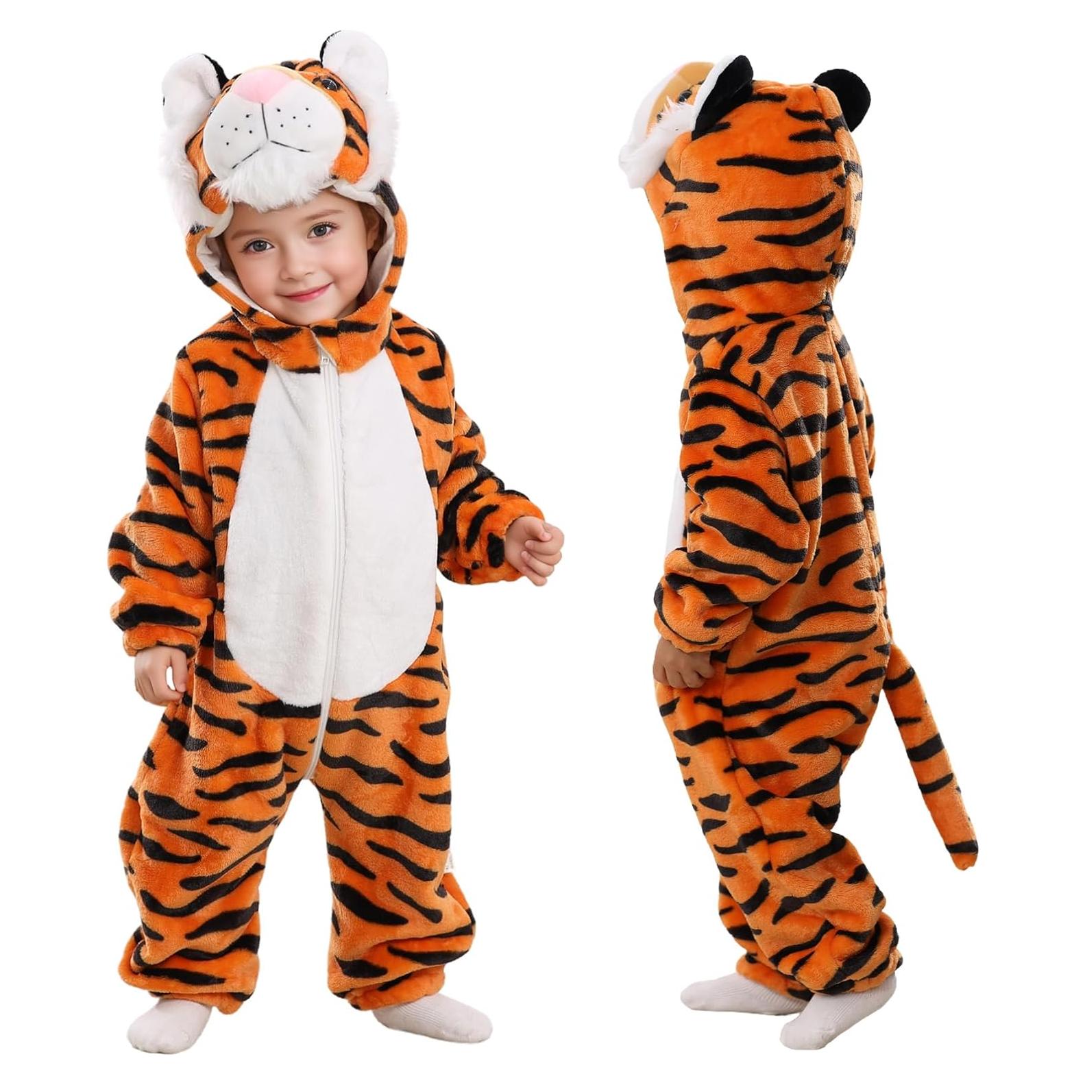 Disfraz de Tigre para Bebés TONWHAR 3-6 Meses Naranja