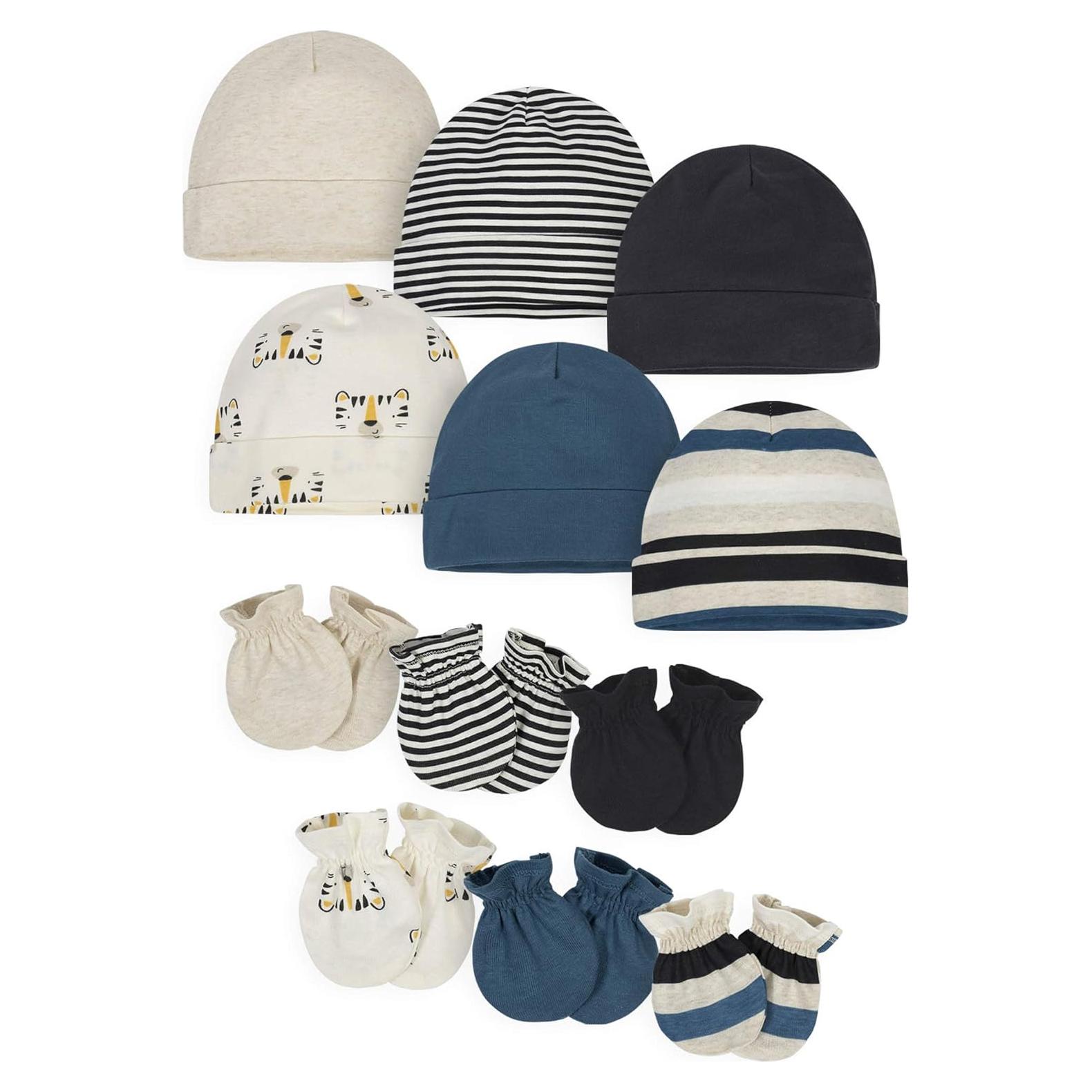 Conjunto de gorro y manoplas unisex 12 piezas Onesies 0-6 meses