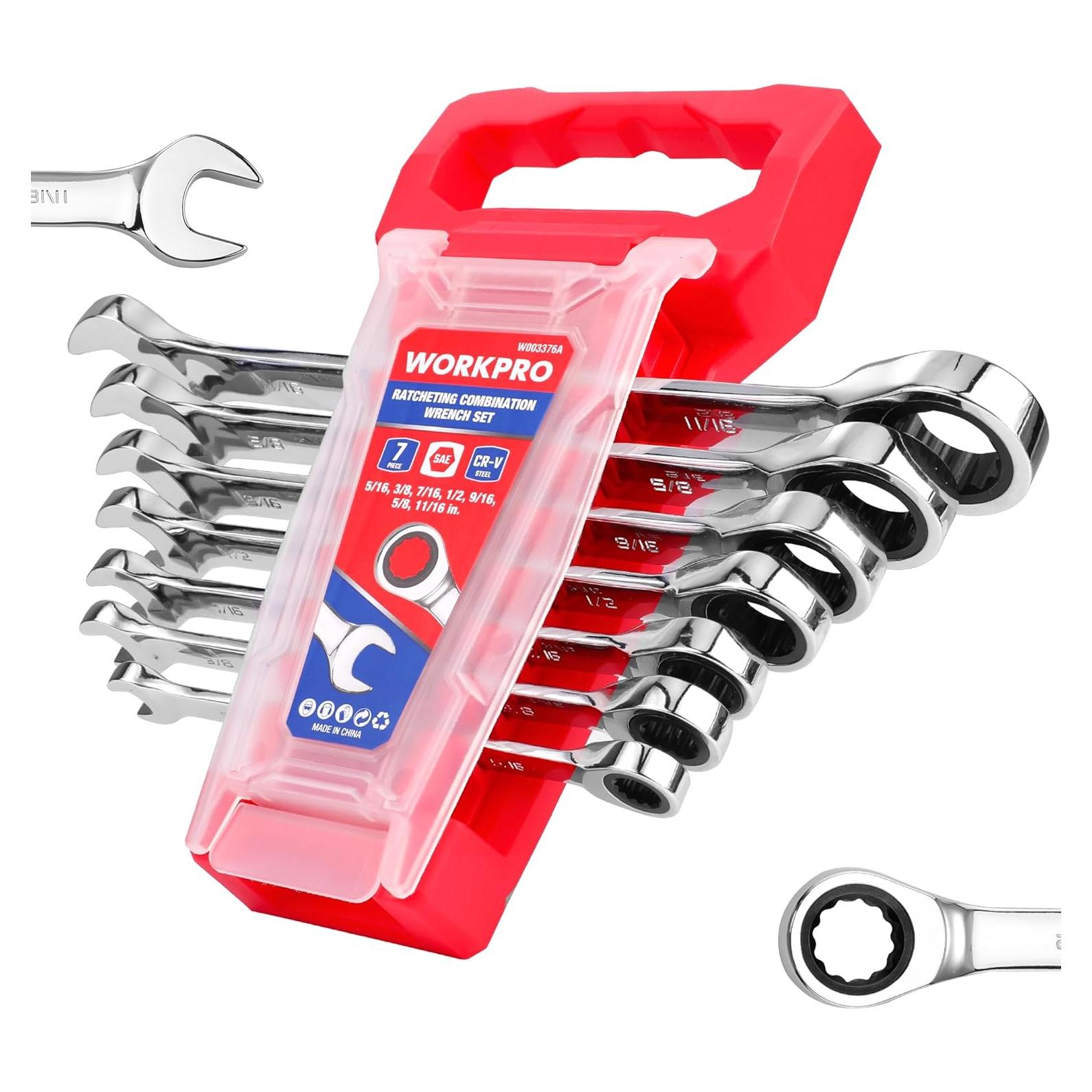 Juego de Llaves Combinadas WORKPRO 7 Piezas Acero CR-V