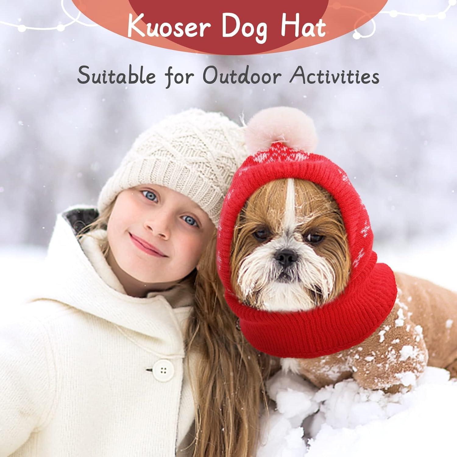 Sombrero de Invierno para Perros Kuoser - Gorro Navidad Rojo