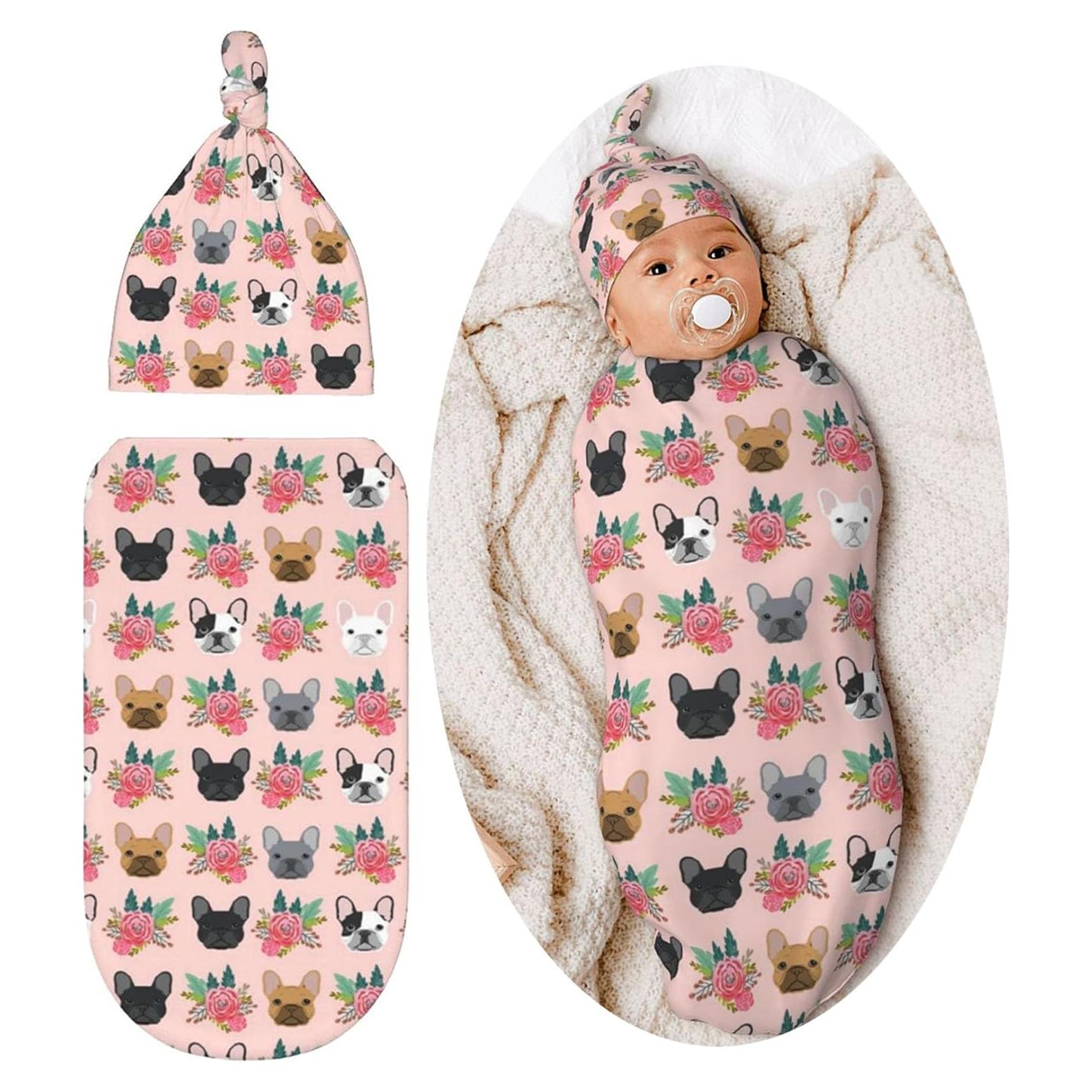 Manta de Envolver para Bebé Lcokin Bulldog Francés 52.8x29 cm