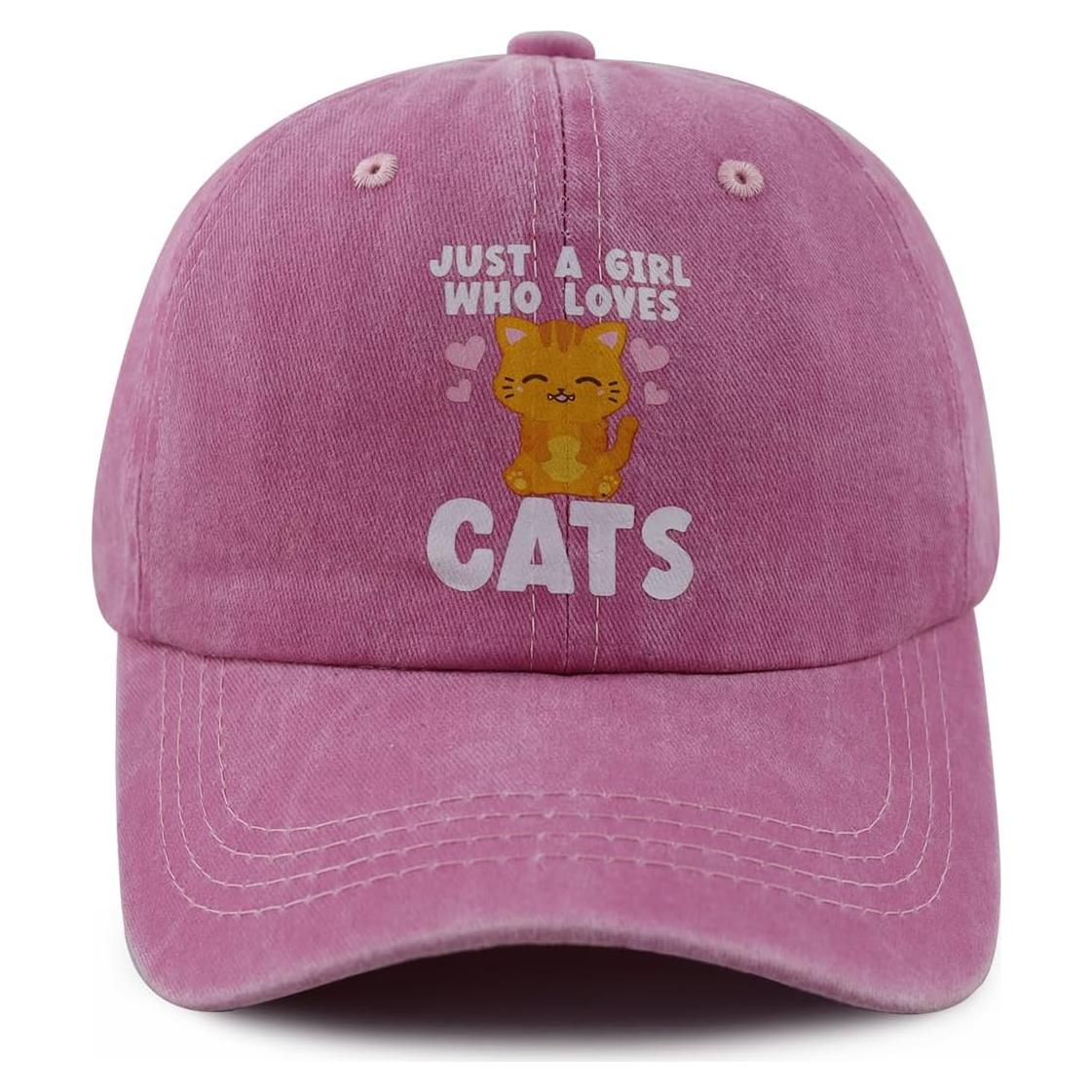 Gorra de béisbol para niñas con diseño de gatos - Talla única