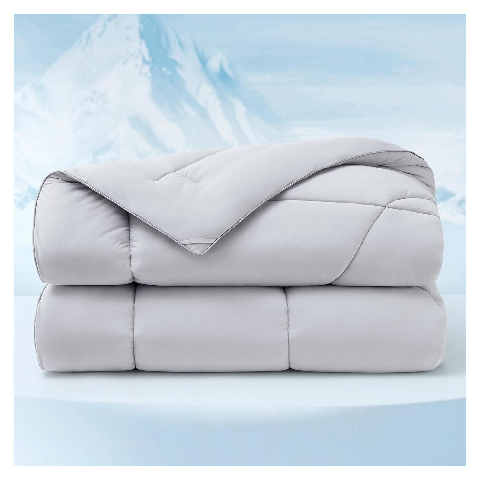 Edredón Refrigerante Bedsure Completo Gris 2.6 kg Ligero