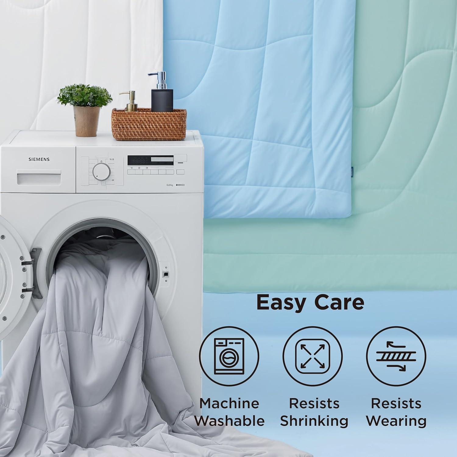 Edredón Refrigerante Bedsure Completo Gris 2.6 kg Ligero